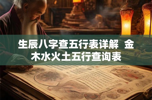 生辰八字查五行表详解  金木水火土五行查询表