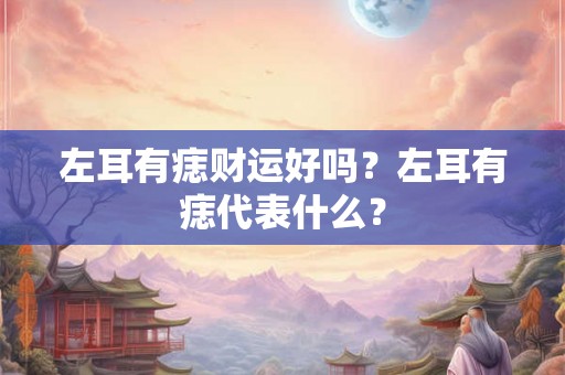 左耳有痣财运好吗？左耳有痣代表什么？