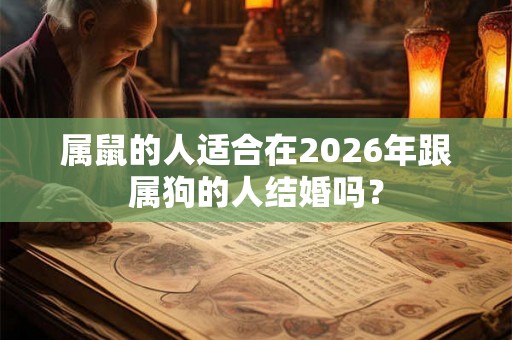 属鼠的人适合在2026年跟属狗的人结婚吗？
