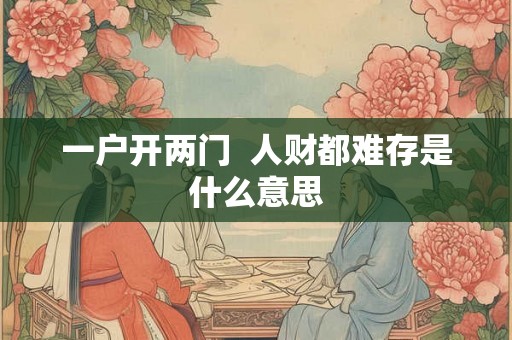 一户开两门  人财都难存是什么意思