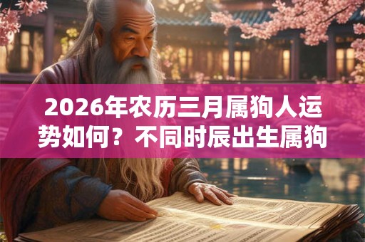 2026年农历三月属狗人运势如何？不同时辰出生属狗人命运