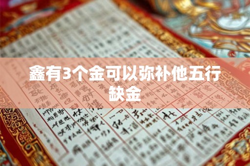 鑫有3个金可以弥补他五行缺金