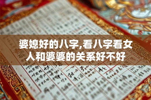 婆媳好的八字,看八字看女人和婆婆的关系好不好 婆媳好的八字,看八字看女人和婆婆的关系好不好