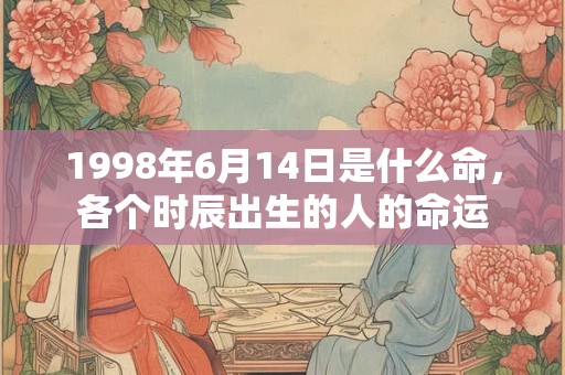 1998年6月14日是什么命，各个时辰出生的人的命运