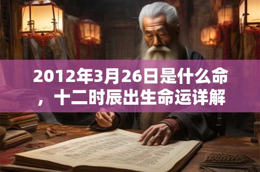 2012年3月26日是什么命，十二时辰出生命运详解