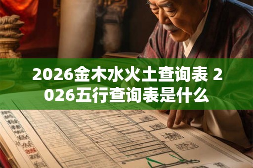 2026金木水火土查询表 2026五行查询表是什么 2026金木水火土查询表 2026五行查询表是什么