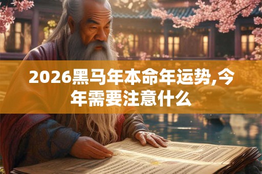 2026黑马年本命年运势,今年需要注意什么