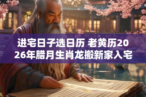 进宅日子选日历 老黄历2026年腊月生肖龙搬新家入宅吉日