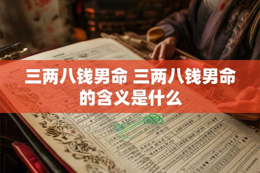 三两八钱男命 三两八钱男命的含义是什么