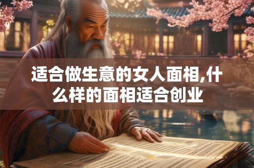 适合做生意的女人面相,什么样的面相适合创业