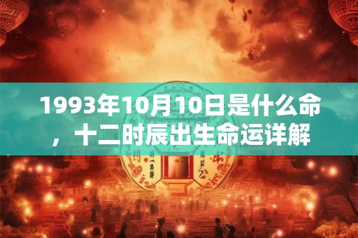 1993年10月10日是什么命，十二时辰出生命运详解