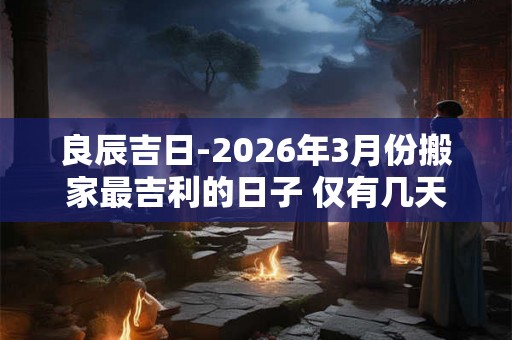 良辰吉日-2026年3月份搬家最吉利的日子 仅有几天 良辰吉日-2026年3月份搬家最吉利的日子 仅有几天