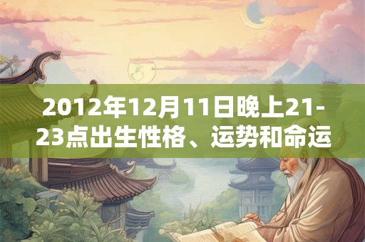2012年12月11日晚上21-23点出生性格、运势和命运 2012年12月11日晚上21-23点出生性格、运势和命运
