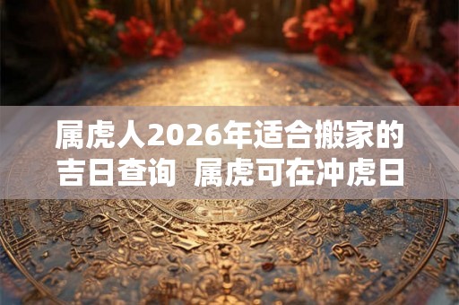 属虎人2026年适合搬家的吉日查询  属虎可在冲虎日搬家吗