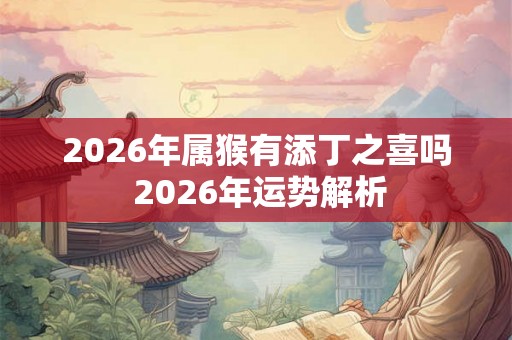 2026年属猴有添丁之喜吗 2026年运势解析