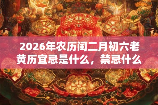 2026年农历闰二月初六老黄历宜忌是什么，禁忌什么？