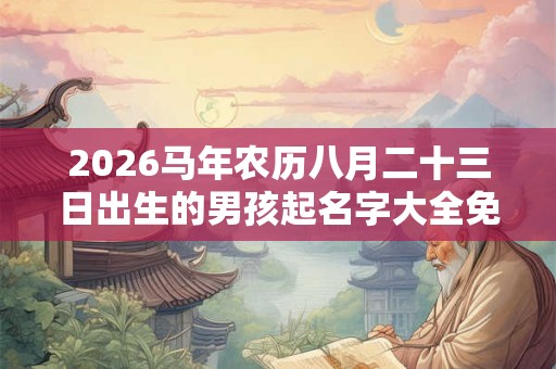 2026马年农历八月二十三日出生的男孩起名字大全免费 2026马年农历八月二十三日出生的男孩起名字大全免费