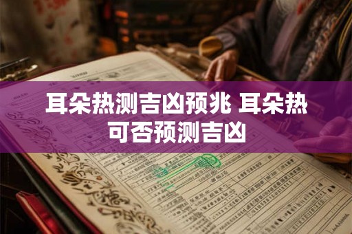 耳朵热测吉凶预兆 耳朵热可否预测吉凶