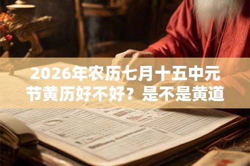 2026年农历七月十五中元节黄历好不好？是不是黄道吉日？