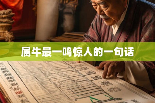 属牛最一鸣惊人的一句话