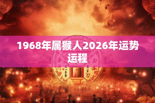 1968年属猴人2026年运势运程