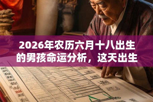 2026年农历六月十八出生的男孩命运分析，这天出生好不好？