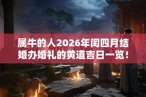 属牛的人2026年闰四月结婚办婚礼的黄道吉日一览！