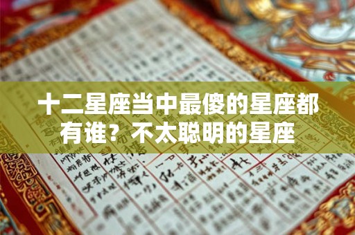 十二星座当中最傻的星座都有谁？不太聪明的星座