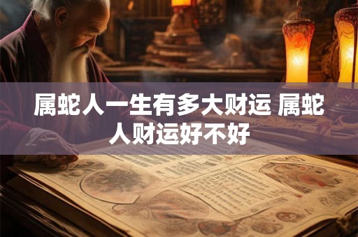 属蛇人一生有多大财运 属蛇人财运好不好
