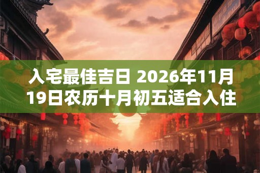 入宅最佳吉日 2026年11月19日农历十月初五适合入住吗