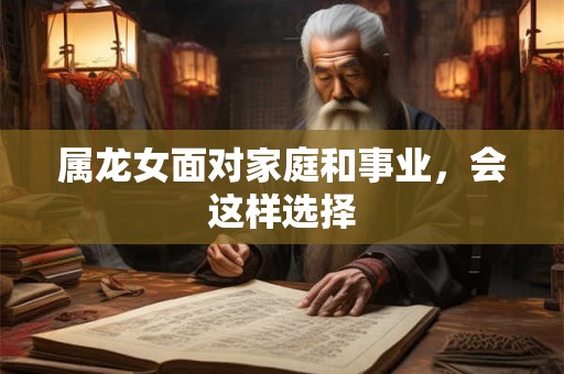 属龙女面对家庭和事业，会这样选择