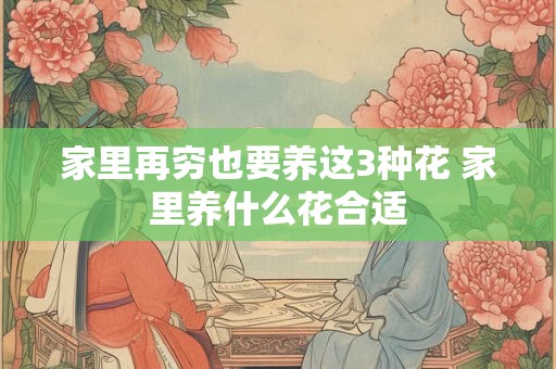 家里再穷也要养这3种花 家里养什么花合适