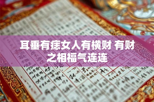 耳垂有痣女人有横财 有财之相福气连连 耳垂有痣女人有横财 有财之相福气连连