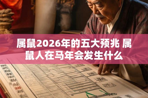 属鼠2026年的五大预兆 属鼠人在马年会发生什么