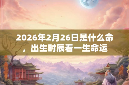 2026年2月26日是什么命，出生时辰看一生命运