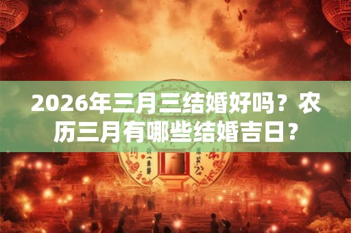 2026年三月三结婚好吗？农历三月有哪些结婚吉日？