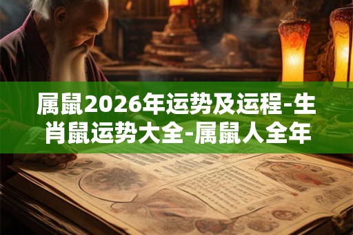 属鼠2026年运势及运程-生肖鼠运势大全-属鼠人全年运势-每月运势