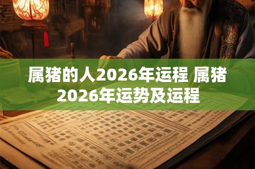 属猪的人2026年运程 属猪2026年运势及运程