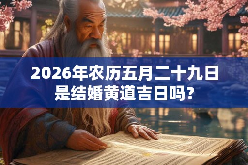 2026年农历五月二十九日是结婚黄道吉日吗？