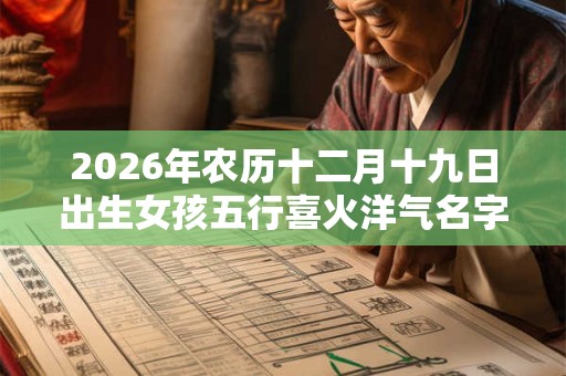 2026年农历十二月十九日出生女孩五行喜火洋气名字