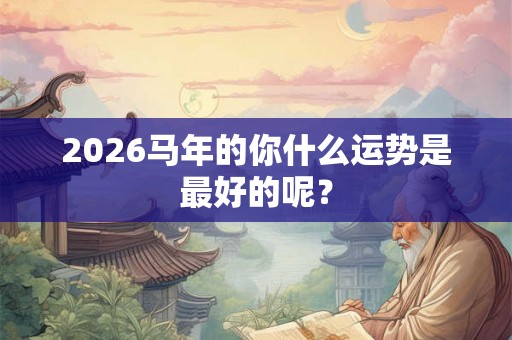 2026马年的你什么运势是最好的呢？