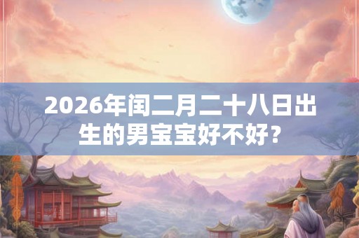 2026年闰二月二十八日出生的男宝宝好不好？