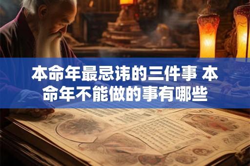本命年最忌讳的三件事 本命年不能做的事有哪些