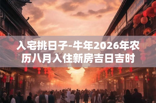 入宅挑日子-牛年2026年农历八月入住新房吉日吉时