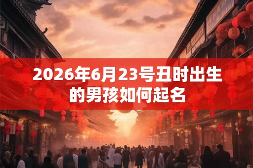 2026年6月23号丑时出生的男孩如何起名