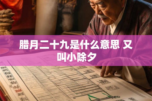 腊月二十九是什么意思 又叫小除夕