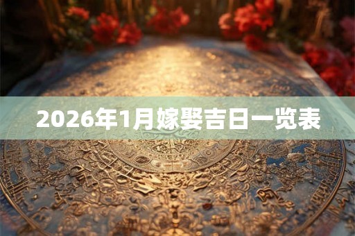 2026年1月嫁娶吉日一览表