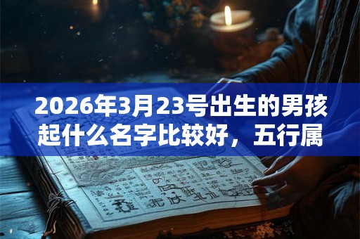 2026年3月23号出生的男孩起什么名字比较好，五行属什么