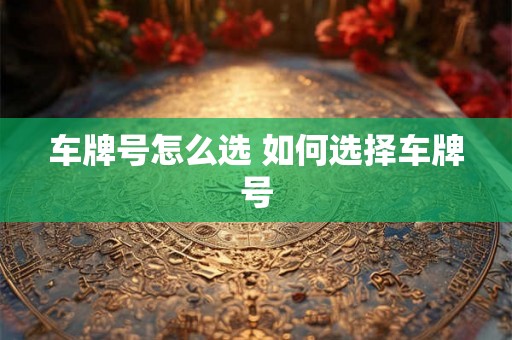 车牌号怎么选 如何选择车牌号
