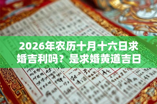 2026年农历十月十六日求婚吉利吗？是求婚黄道吉日吗？